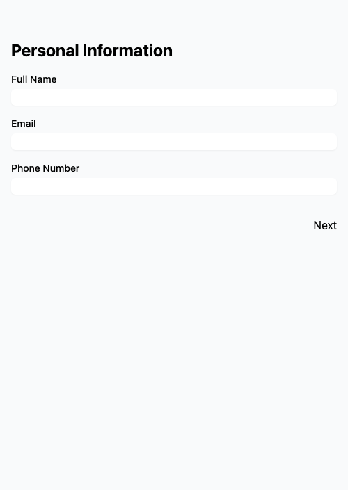 Mobile Screenshot of FPC007_Multi_Step_Wizard_Form_with_Validation_and_Summary