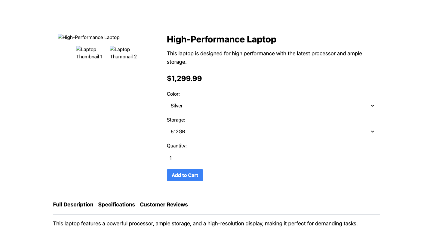 Desktop Screenshot of FPC004_ECommerce_Product_Page_With_Image_Zoom_and_Reviews